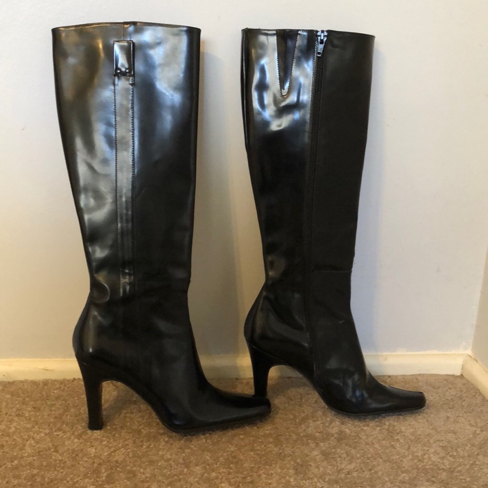 Kenneth Cole knee high black boots.